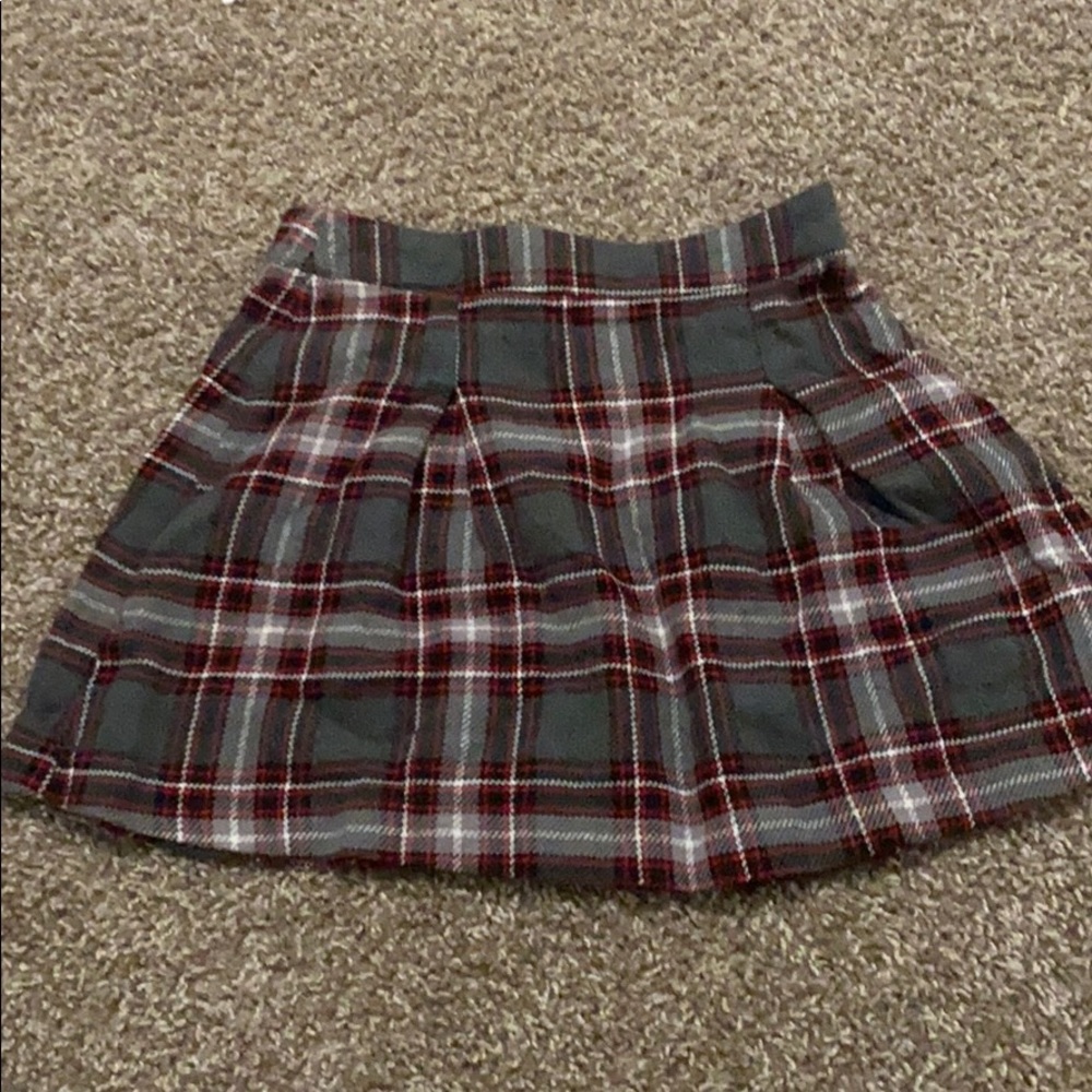 Copper key plaid skirt